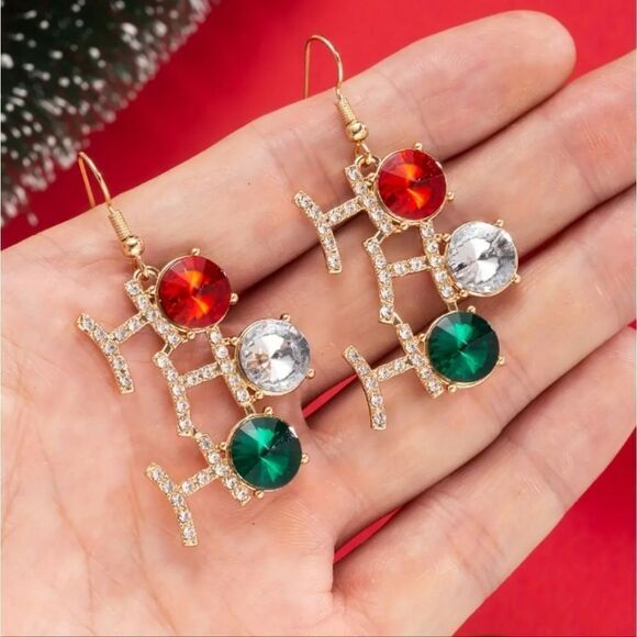 Ho Ho Ho Christmas Earrings - Picture 2 of 5